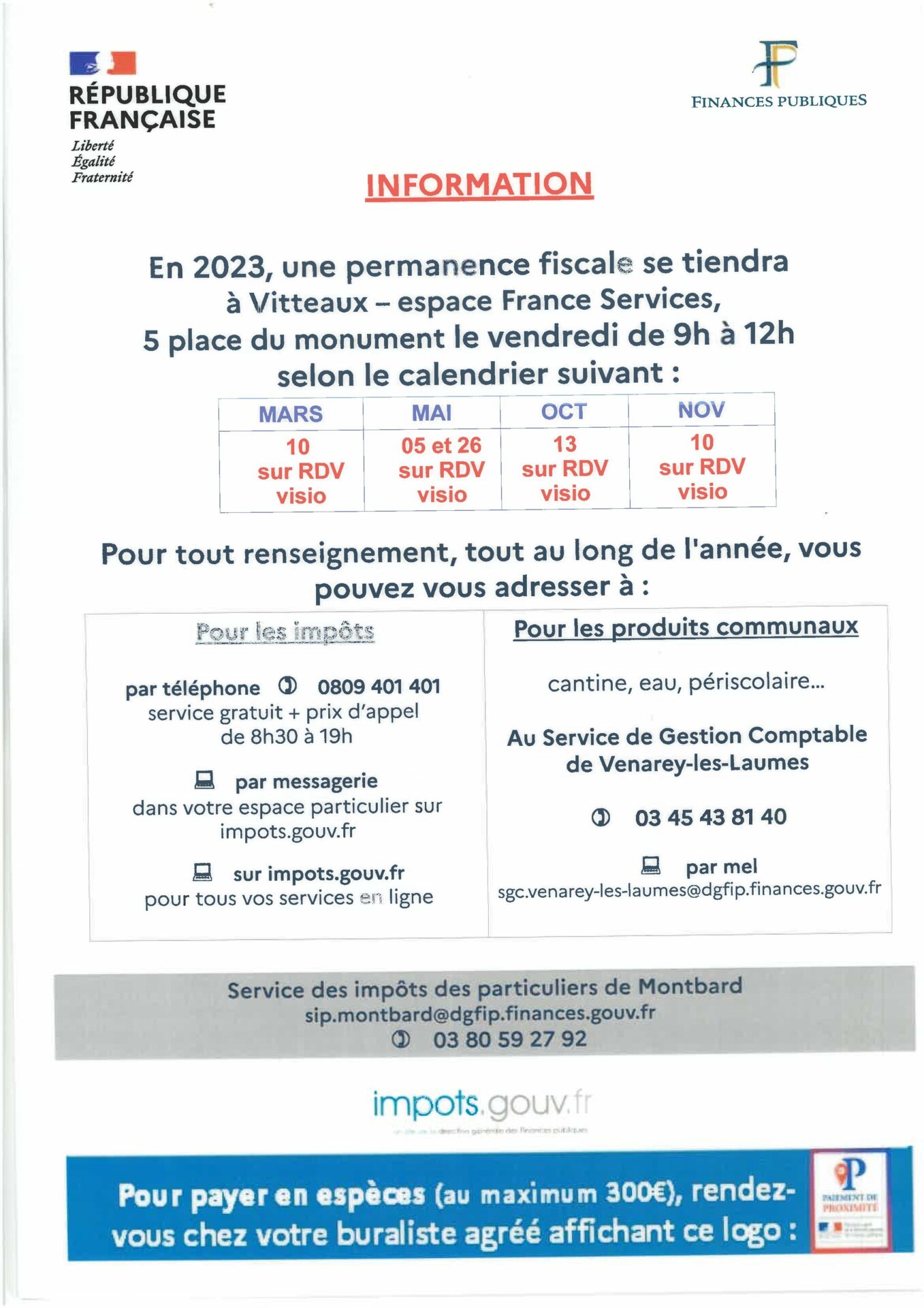 Nouveaux horaires et dates de permanences à la Maison France Services